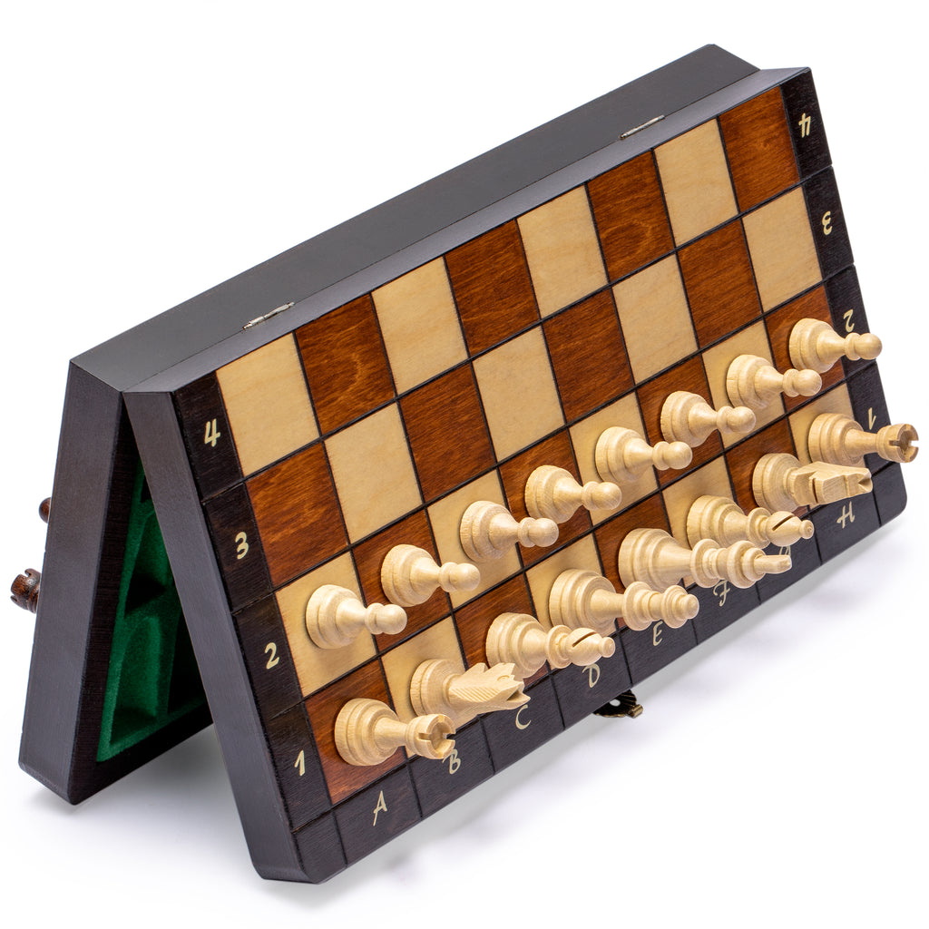 Husaria Magnetic Wooden Portable Travel Chess Game Set - 11"-Husaria