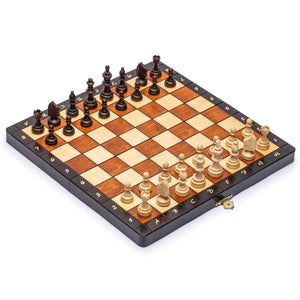 Husaria Magnetic Wooden Portable Travel Chess Game Set - 11"-Husaria