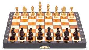 Husaria Magnetic Wooden Portable Travel Chess Game Set - 11"-Husaria