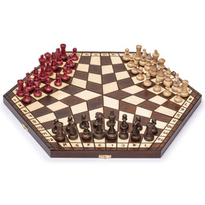 Husaria Wooden Three-Player Chess - 21"-Husaria