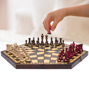 Husaria Wooden Three-Player Chess - 21"-Husaria