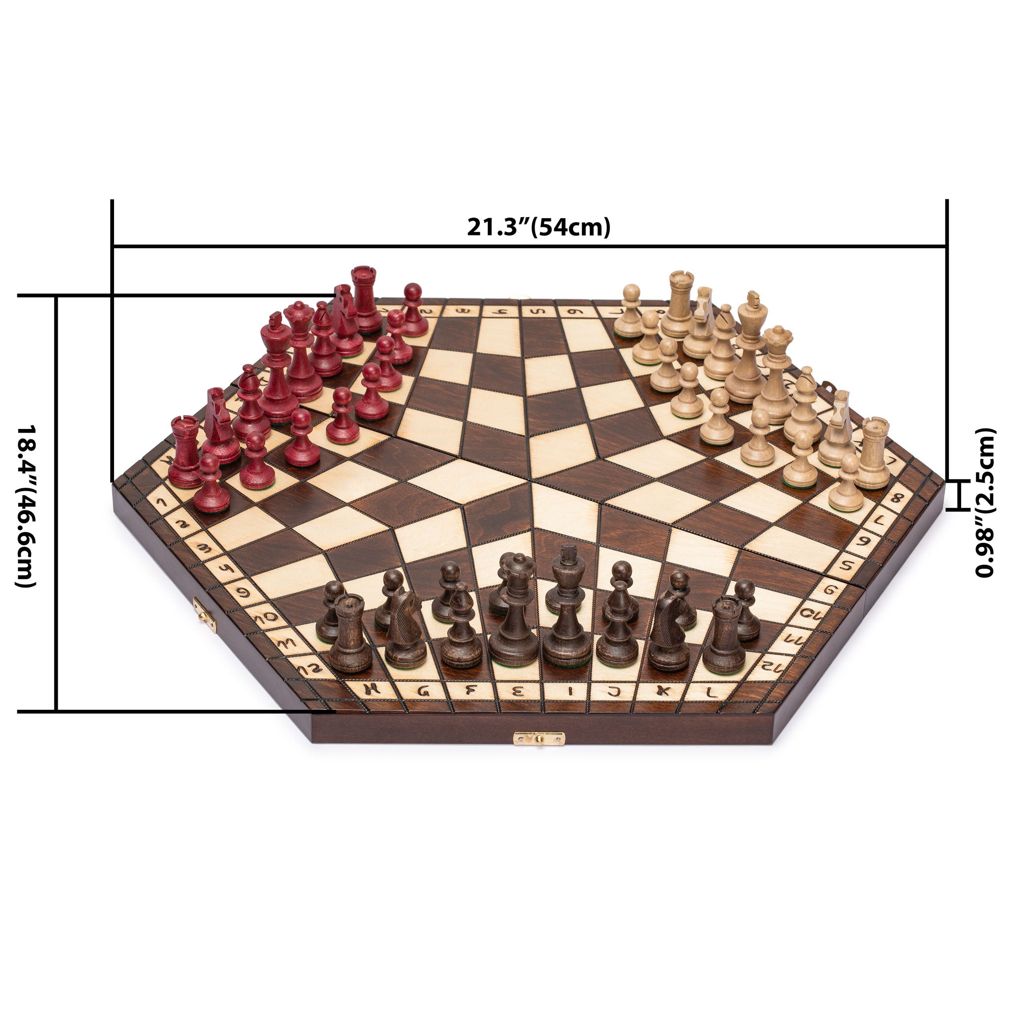 Husaria Wooden Three-Player Chess - 21"-Husaria