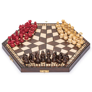 Husaria Wooden Three-Player Chess - 12"-Husaria