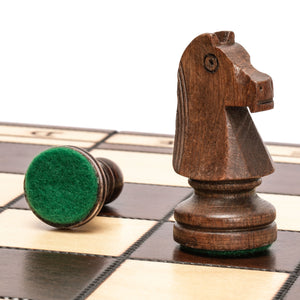 Husaria Large European Wooden Chess and Checkers Multi-Game Set, 19.7 Inches - with Foldable Board, Handcrafted Playing Pieces and Felt-lined Storage-Husaria