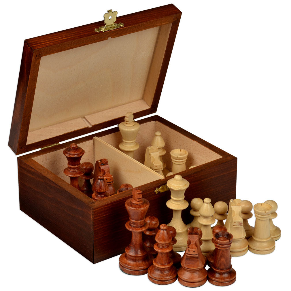 Staunton No. 4 Tournament Chess Pieces with Wooden Box, 3.1" Kings-Husaria