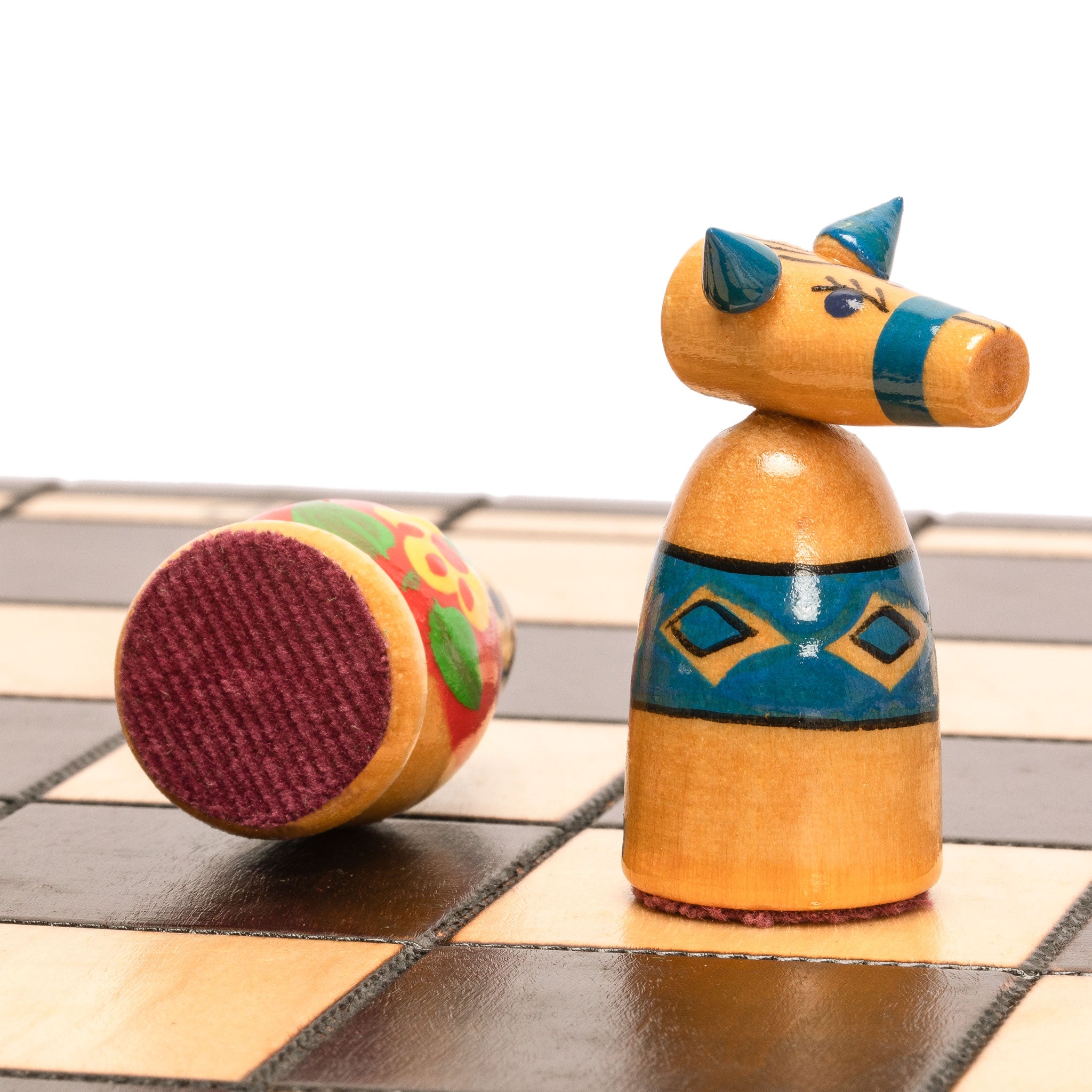 Russian "Babushka" Blue and Red International Chess Set - 16.5"-Husaria