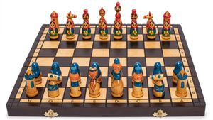 Russian "Babushka" Blue and Red International Chess Set - 16.5"-Husaria