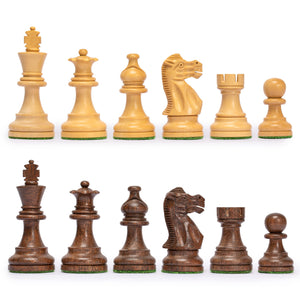 Husaria Staunton Acacia/Boxwood Weighted Chessmen, 3" Kings-Husaria